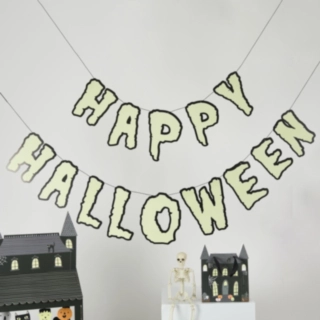 Pimeässä Hohtava Happy Halloween Koristenauha