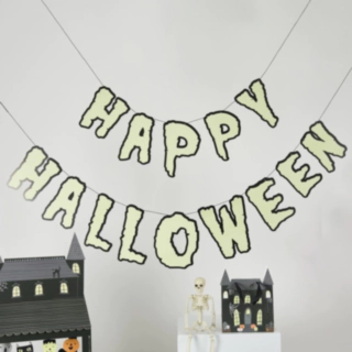 Pimeässä Hohtava Happy Halloween Koristenauha