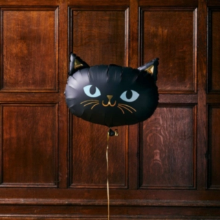 Halloween Kissa Foliopallo Musta/Kulta