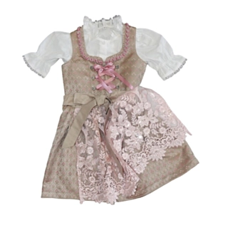 Lasten Dirndl Shamppanja/Vaaleanpunainen
