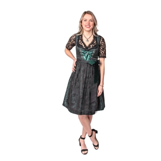Dirndl Jaquard Sort/Grøn