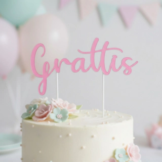 Grattis Kakkukoriste Vaaleanpunainen