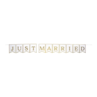 Just Married Banneri Valkoinen/Kulta