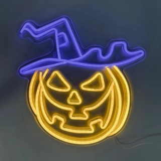 Kurpitsa Halloween LED Neon Kyltti