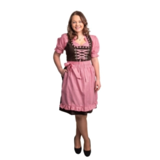 Dirndl Ruudullinen Pinkki/ruskea