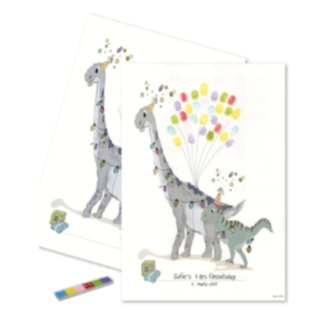 Sormenjälkijuliste Dino Monivärinen