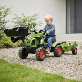 Claas® Traktori Etukuormaajalla & Perävaunulla Vihreä