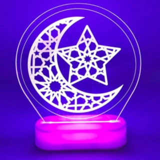 Eid Kuu & Tähti LED Kyltti