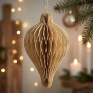 Joulukoriste hunajakennopallo koriste beige