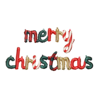 Merry Christmas Folioilmapallo Punainen/Vihreä/Kulta