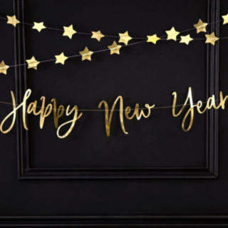 Happy New Year Kirjainnauha Kulta