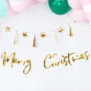 Merry Christmas Kirjainnauha Kulta