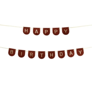 Huopa Happy Birthday Koristenauha Ruskea