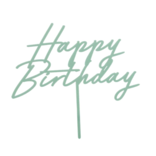 Happy Birthday Akryylikakkukoriste Matta Vihreä