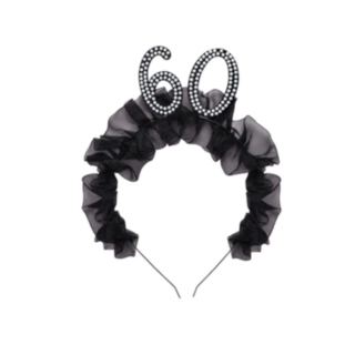 60-Vuotiaan Helmihiuspanta Musta