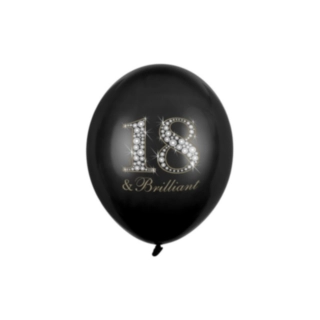 18 & Brilliant Lateksi-ilmapallot Musta