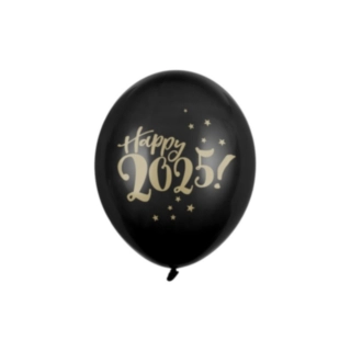 Happy 2025 Ilmapallot Musta/Kulta