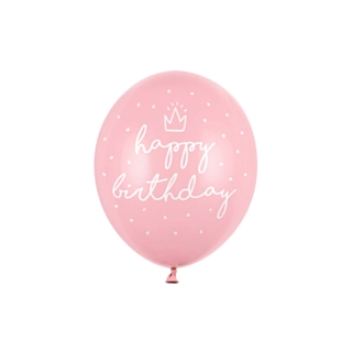 Happy Birthday ilmapallot vaaleanpunainen