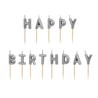 Happy Birthday Kakkukynttilät Hopea