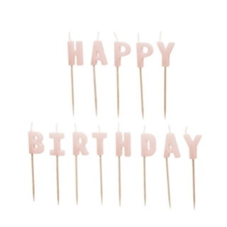 Happy Birthday Kakkukynttilät Vaaleanpunainen