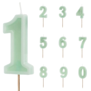 Numero Kakkukynttilä Pastelli Vihreä