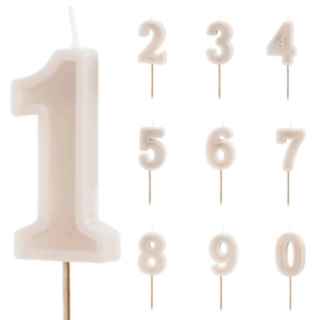 Numero Kakkukynttilä Harmaa
