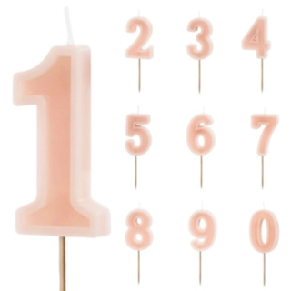 Numero Kakkukynttilä Vaaleanpunainen