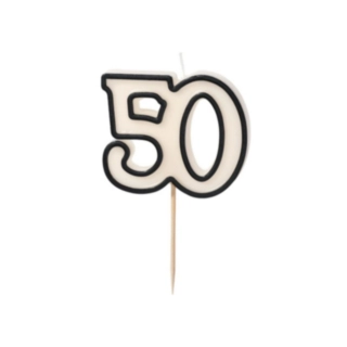 50-Vuoden Kynttilä Musta/Valkoinen
