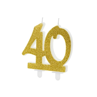 40-vuotta Kimalteleva Kakkukynttilä Kulta