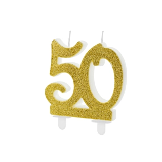 50-vuotta Kimalteleva Kakkukynttilä Kulta