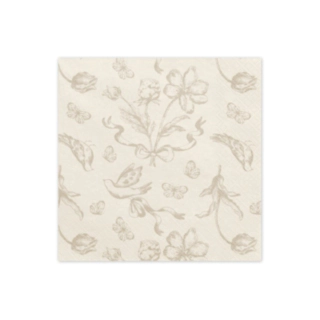 Kukkakuvioiset Servetit Beige
