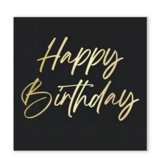 Happy Birthday Servetit Musta/Kulta