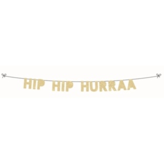 Kultainen Hip Hip Hurraa -kirjainnauha