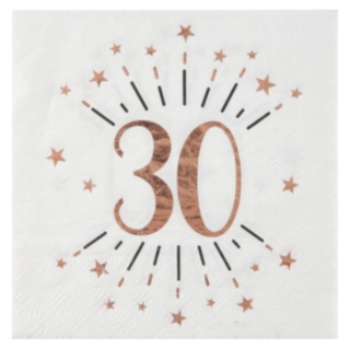 30-vuotispäivän konfetti servetit, ruusukulta