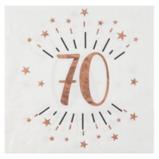 70-vuotispäivän konfetti servetit, ruusukulta