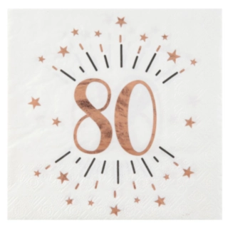 80-vuotispäivän konfetti servetit, ruusukulta