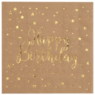 Happy Birthday Servetit Pahvinruskea