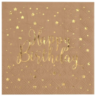 Happy Birthday Servetit Pahvinruskea
