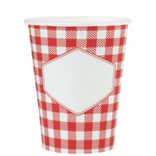 Ruudullinen Picnic Kertakäyttömukit