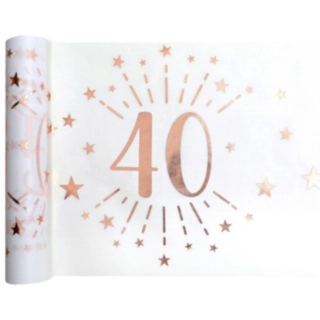 40-Vuotisjuhlien Kaitaliina Valkoinen/Ruusukulta