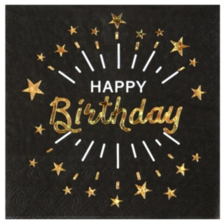 Happy Birthday Servetit Musta/Kulta