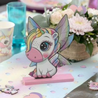 Fairies & Unicorns Pöytäkoriste Puinen