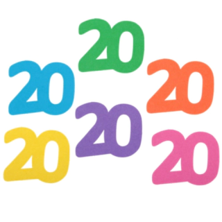 20-vuotissyntymäpäivän Pöytäkoriste Monivärinen