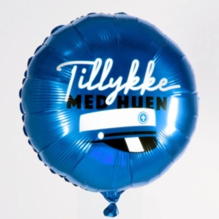 Pyöreä Tillykke Med Huen Foliopallo Sininen