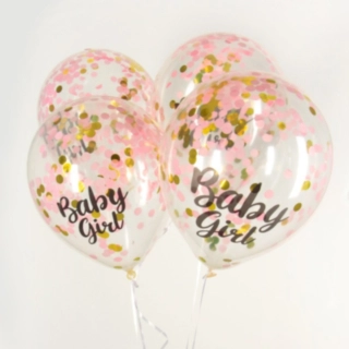 Baby Girl Konfetti Ilmapallot Vaaleanpunainen