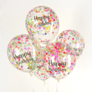 Happy Birthday Konfetti Ilmapallot Monivärinen