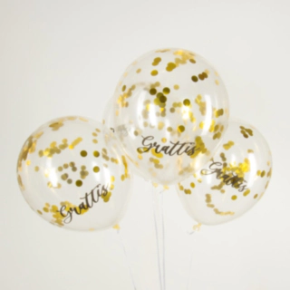 Grattis Konfetti Ilmapallot Kulta