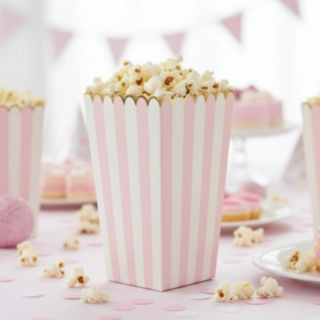Raidallinen popcornrasia valkoinen/vaaleanpunainen