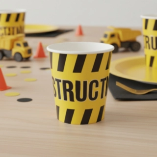 Rakennustyömaa Construction Kertakäyttömukit