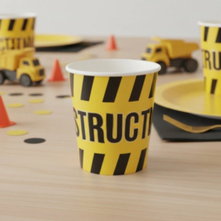 Rakennustyömaa Construction Kertakäyttömukit